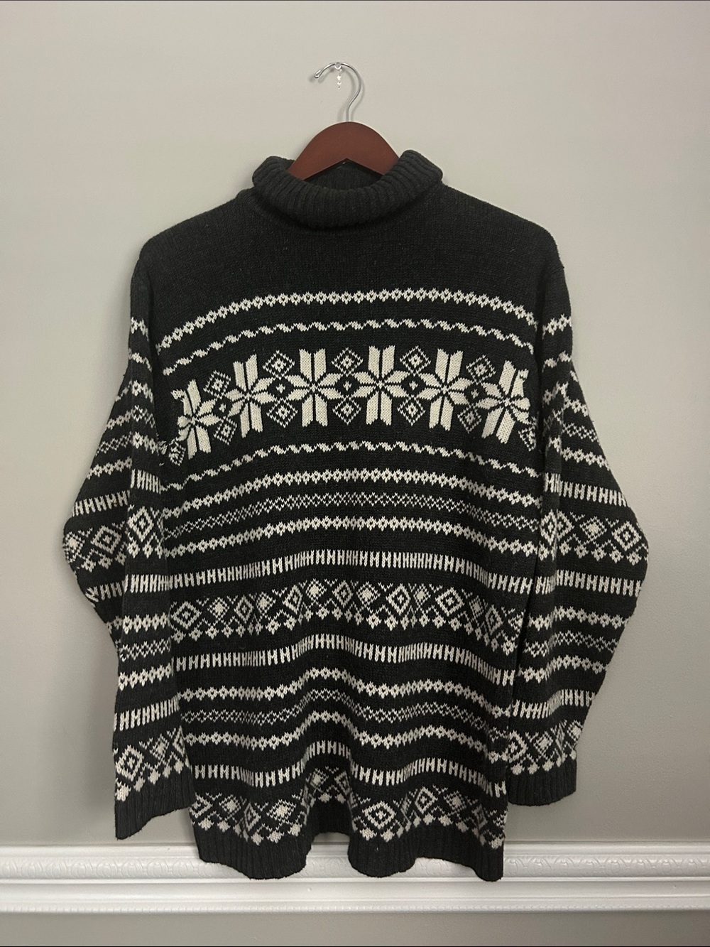 Vintage Lane Bryant Designs & Co Fair Isle Turtleneck Sweater 14/16